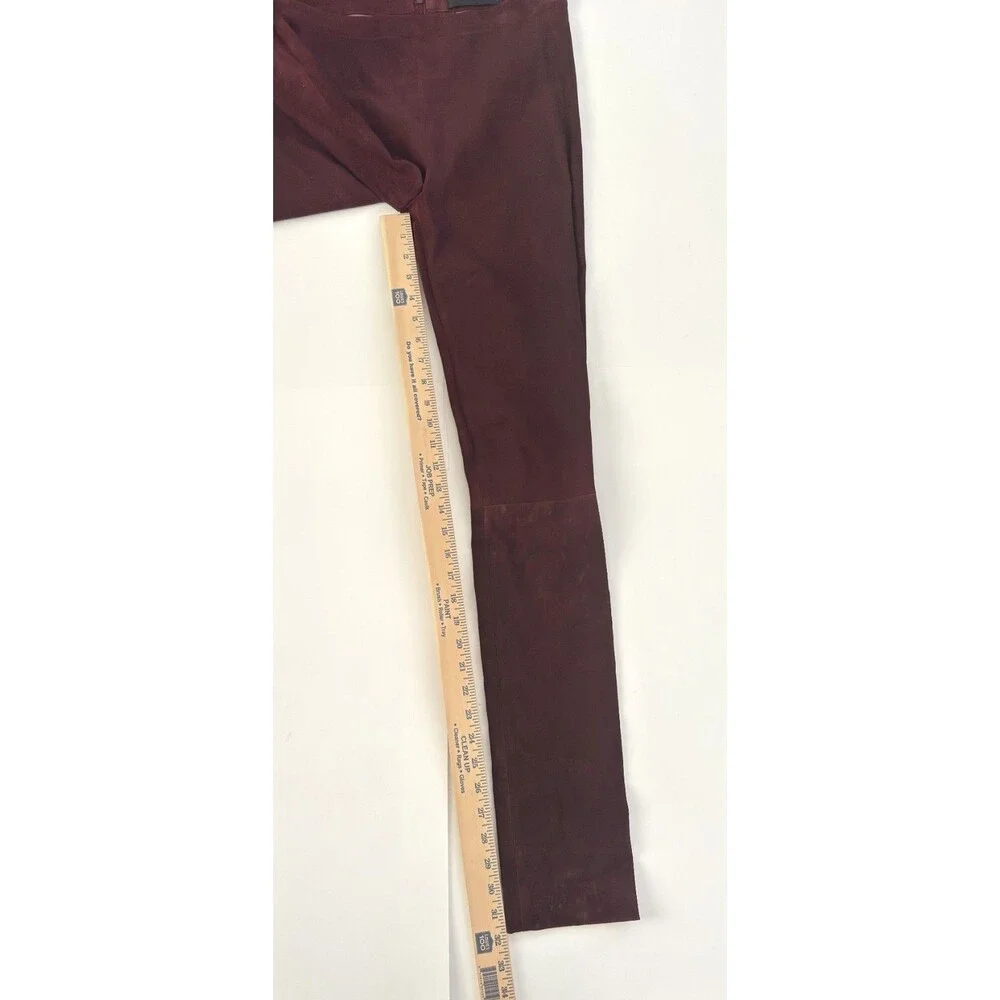 Zadig & Voltaire Deluxe Pharell Deluxe Lamb Leather Maroon Leggings Pants